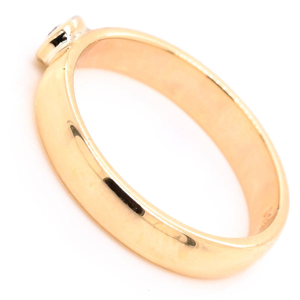 Graziella 10KT Yellow Gold 0.03CT Bezel Set Diamond Wedding Band