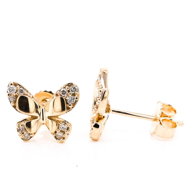 graziella 10KT Yellow Gold 0.10CTW Diamond Butterfly Earrings graziella 10KT Yellow Gold 0.10CTW Diamond Butterfly Earrings