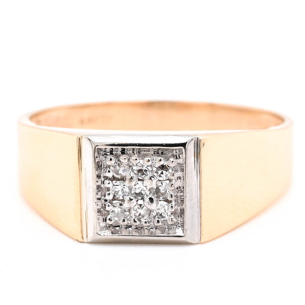graziella 10KT Yellow Gold 0.10CTW Diamond Mens Ring