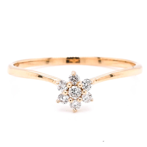 graziella 10KT Yellow Gold 0.11CTW Diamond Star Ring