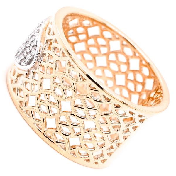 Graziella 10KT Yellow Gold 0.20CTW Diamond Celebration Ring