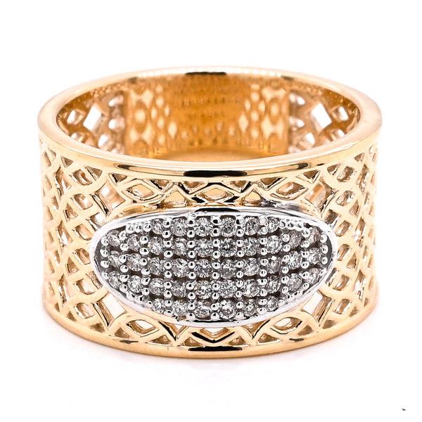 graziella 10KT Yellow Gold 0.20CTW Diamond Celebration Ring