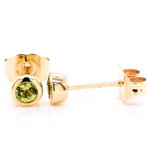 graziella 10KT Yellow Gold 0.50CT Peridot Bezel Set Stud Earrings