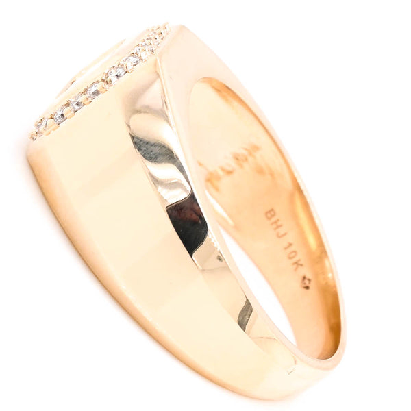 Graziella 10KT Yellow Gold 1.25CTW Emerald Shape Lab Grown Diamond Mens Ring
