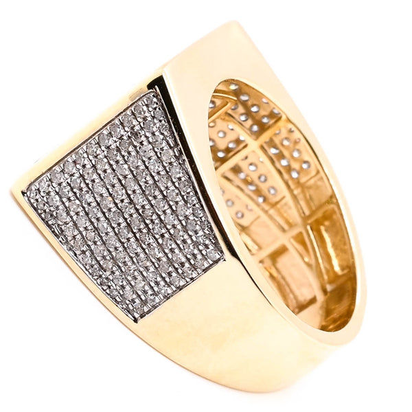Graziella 10KT Yellow Gold 1.38CTW Diamond Mens Ring