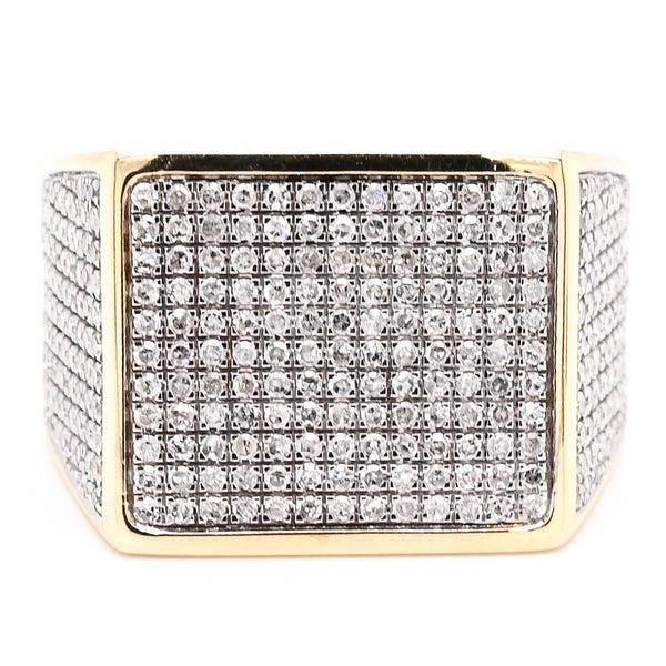 graziella 10KT Yellow Gold 1.38CTW Diamond Mens Ring