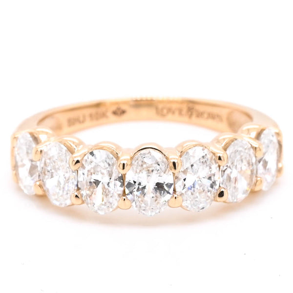 graziella 10KT Yellow Gold 1.75CTW Oval Shape LAb Grown Diamond Wedding Band