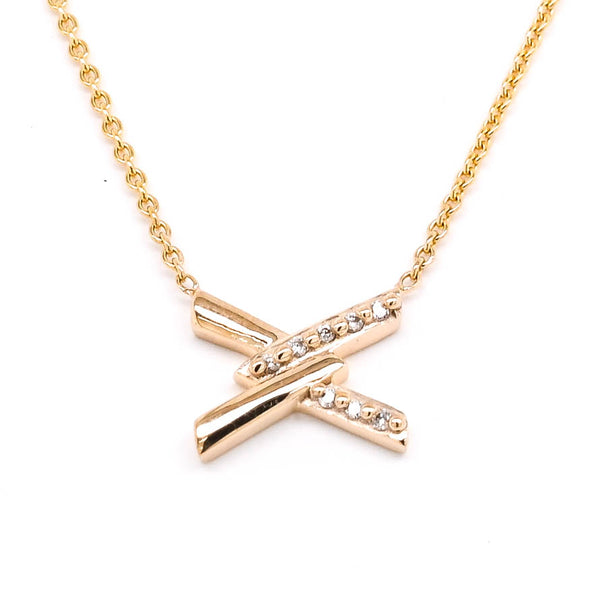 Graziella 10KT Yellow Gold 18" 0.03CTW Diamond Necklace