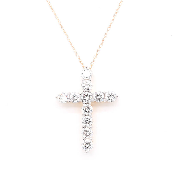 graziella 10KT Yellow Gold 18" 1.00CTW Lab Grown Diamond Cross Necklace