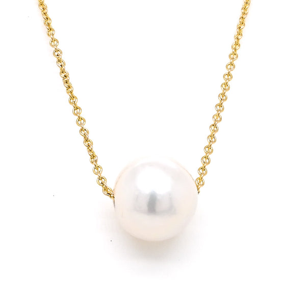 graziella 10KT Yellow Gold 18" 10mm Freshwater Pearl Necklace
