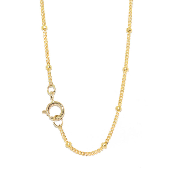 graziella 10KT Yellow Gold 18" 1mm Sphere Curb Chain