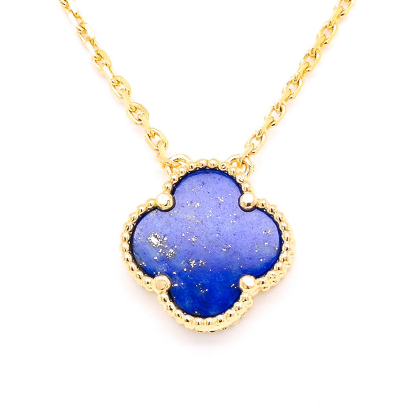 graziella 10KT Yellow Gold 18.5" Lapis Flower Necklace
