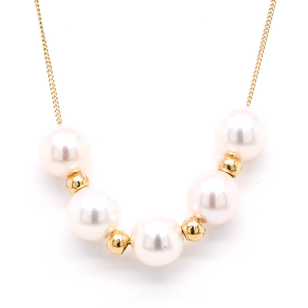 graziella 10KT Yellow Gold 18" 6.5-7mm Pearl Necklace