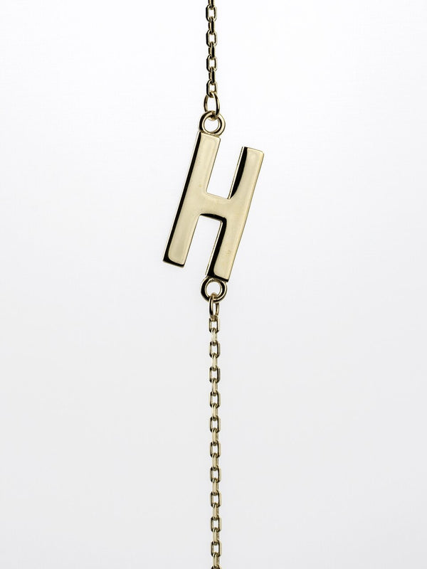 graziella 10KT Yellow Gold 18" Bella Me Letter "H" Necklace