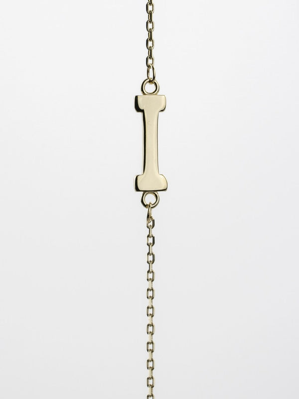 graziella 10KT Yellow Gold 18" Bella Me Letter "I" Necklace