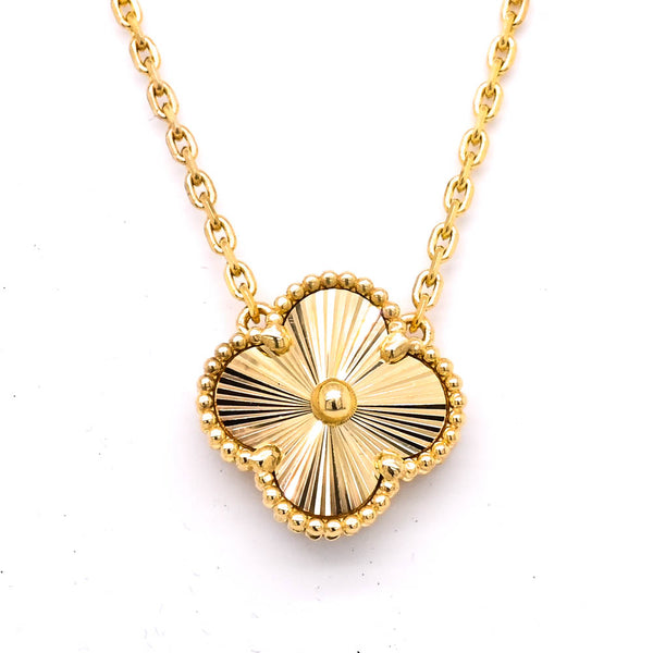 graziella 10KT Yellow Gold 18" Single Clover Necklace