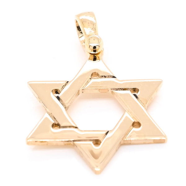 graziella 10KT Yellow Gold 18mm Star of David Pendant