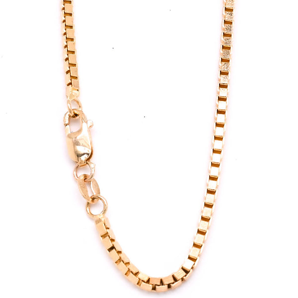 Graziella 10KT Yellow Gold 20" 1.7mm Solid Box Chain. Approx Weight: 9g