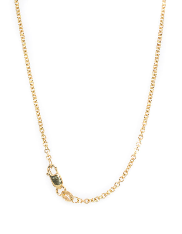 graziella 10KT Yellow Gold 20" 1MM Rolo Chain. Approx Weight: 2g