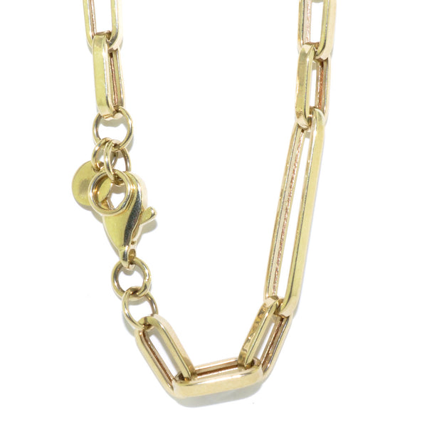 graziella 10KT Yellow Gold 20" 4.5mm Paperclip Chain Necklace