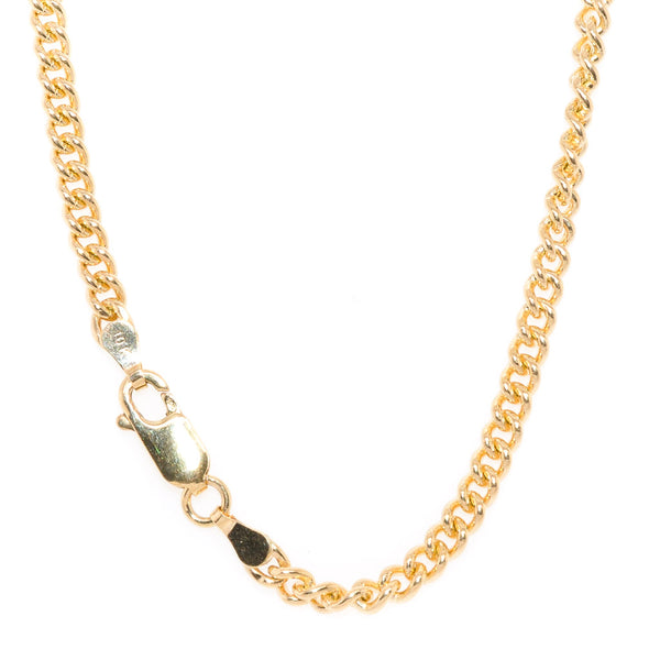 graziella 10KT Yellow Gold 24" 2.5mm Hollow Curb Link Chain