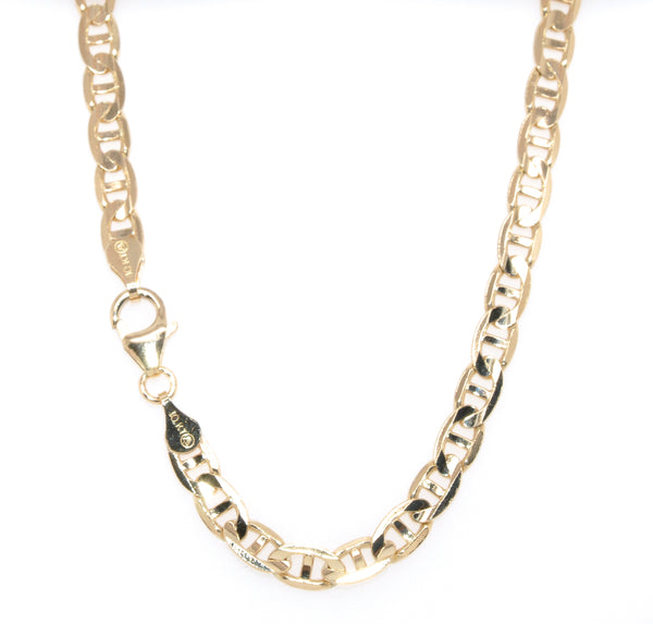 graziella 10KT Yellow Gold 24" 3.5-4MM Mariner Chain