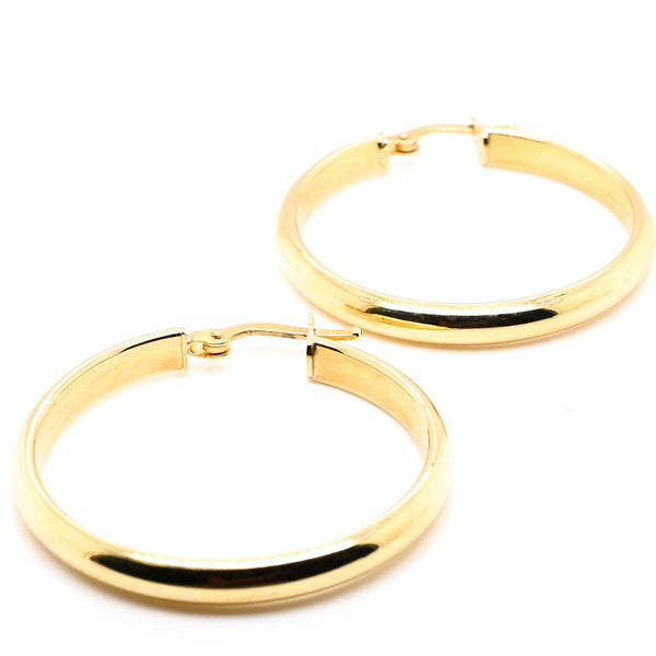 graziella 10KT Yellow Gold 30mm Gold Large Hoop Earrings