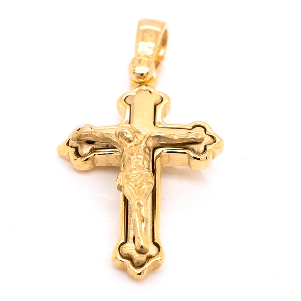 graziella 10KT Yellow Gold 30x15mm Crucifix Pendant