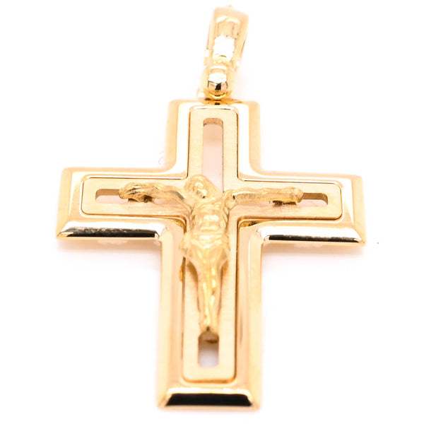 graziella 10KT Yellow Gold 32x18mm Crucifix Pendant
