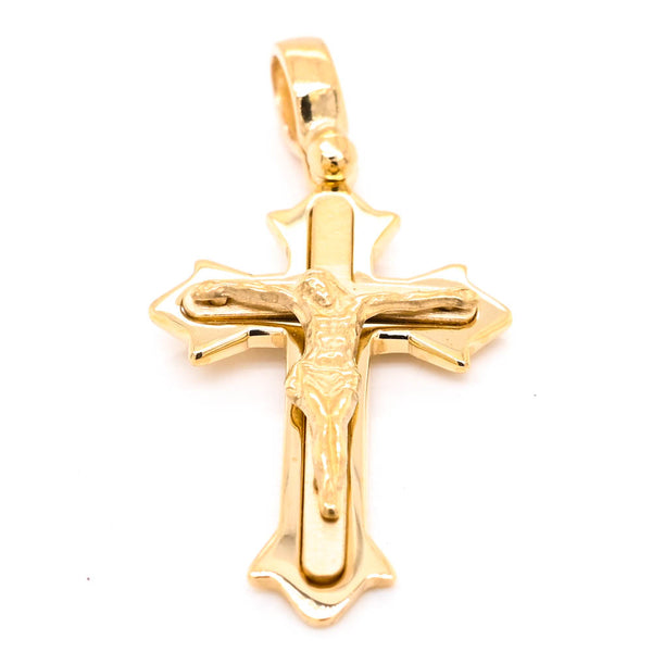 graziella 10KT Yellow Gold 35x17mm Crucifix Pendant