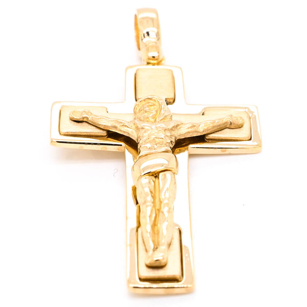 graziella 10KT Yellow Gold 40x21mm Crucifix Pendant