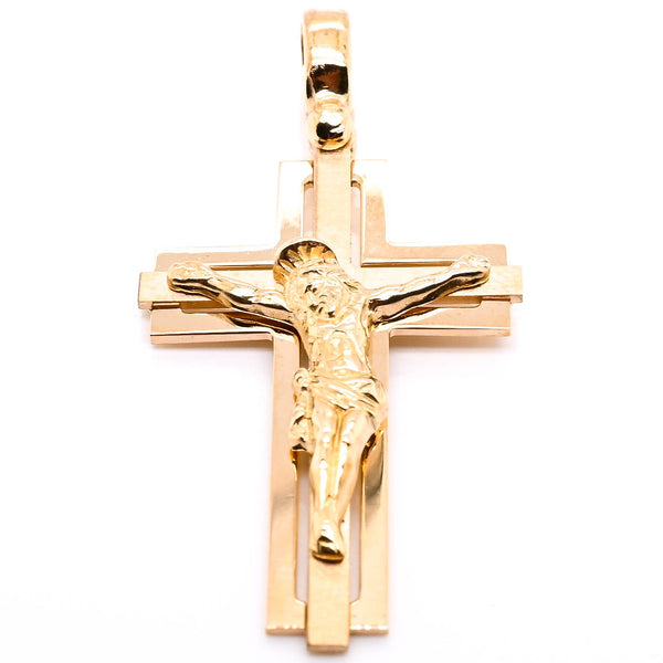 graziella 10KT Yellow Gold 41x22mm Crucifix Pendant
