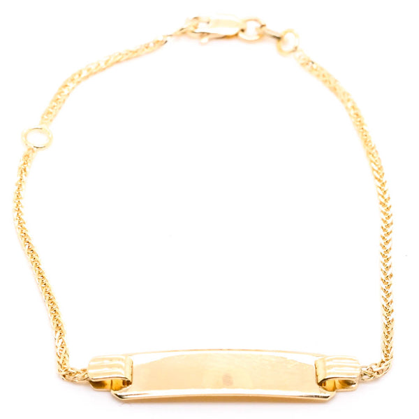 graziella 10KT Yellow Gold 6.5" Childrens ID Bracelet