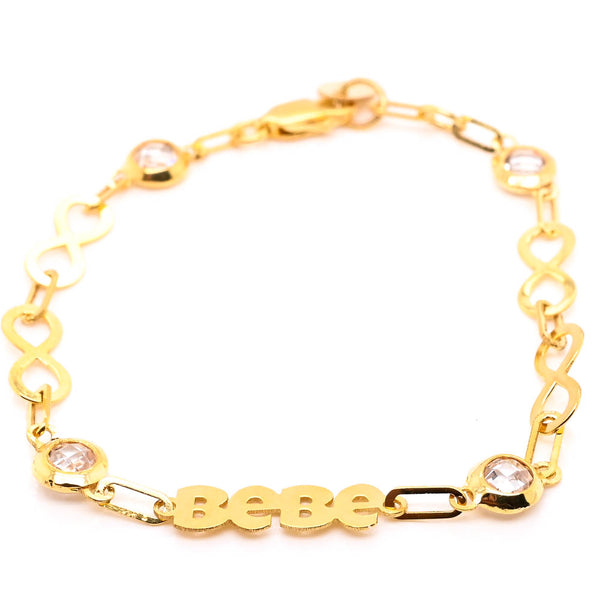 graziella 10KT Yellow Gold 6" Infinity C.Z Childrens Bracelet