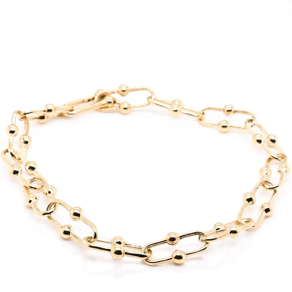 Graziella 10KT Yellow Gold 7.5" 3mm Link Chain Bracelet