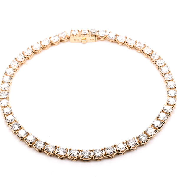 graziella 10KT Yellow Gold 7.5" 6.50CTW VS2 F Colour Lab Grown Diamond Tennis Bracelet