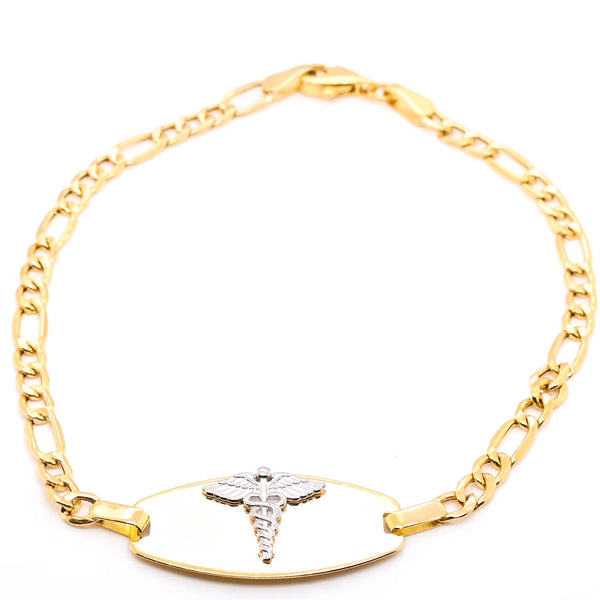 graziella 10KT Yellow Gold 8" Medical Alert Bracelet