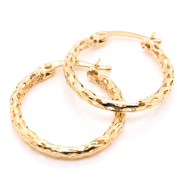 Graziella 10KT Yellow Gold Oval Medium Hoop Earrings