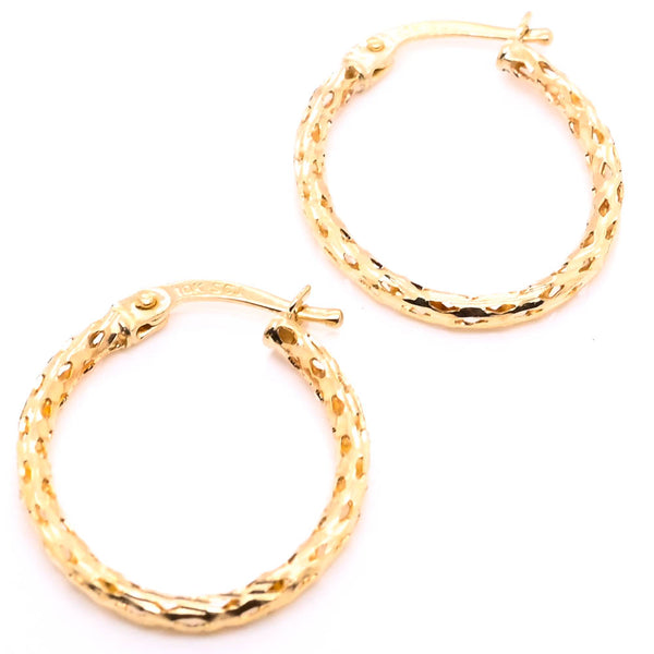 graziella 10KT Yellow Gold Oval Medium Hoop Earrings