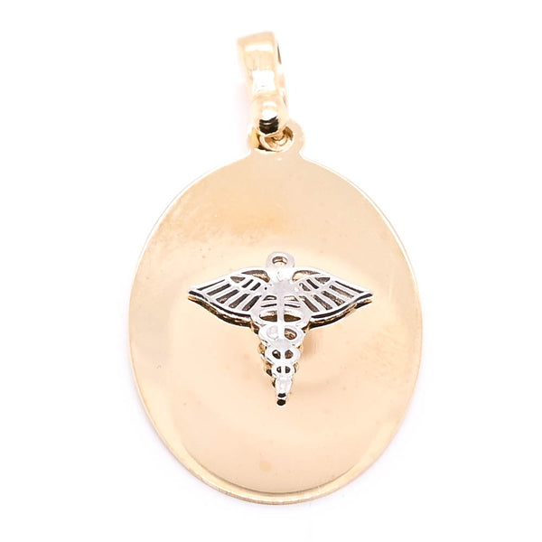 graziella 10KT Yellow Gold Oval Shape Medical alert Pendant