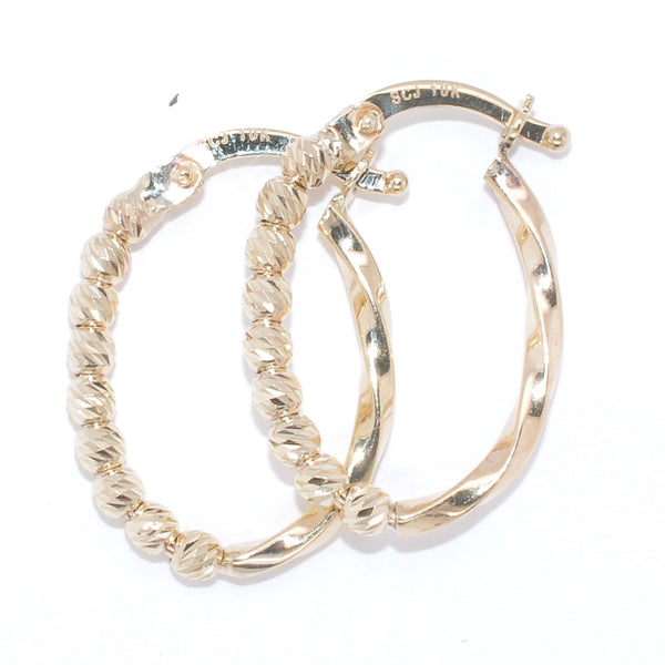 graziella 10KT Yellow Gold Oval Small Hoop Earrings