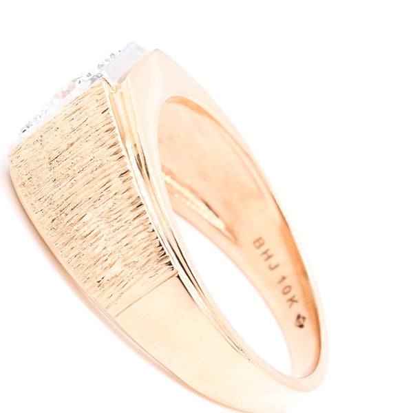 Graziella 10KT Yellow & White Gold 0.75CTW Round Brilliant Lab Grown Diamond Mens Ring