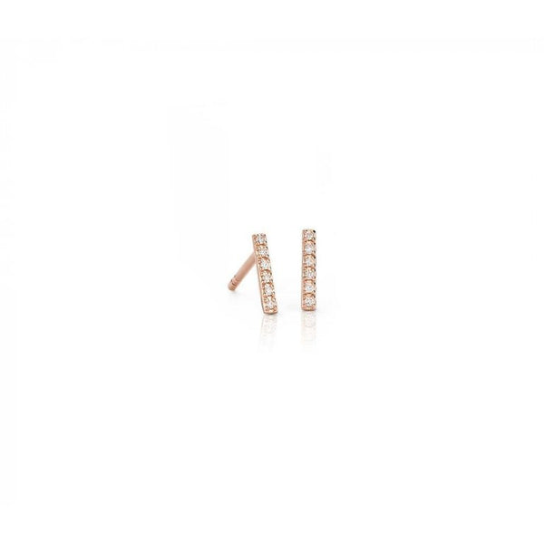 graziella 14KT Rose Gold 0.07CTW Diamond Bar Stud Earrings