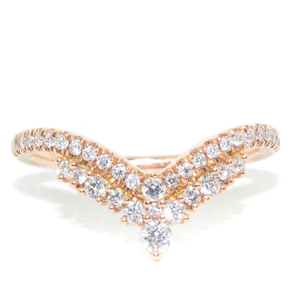 graziella 14KT Rose Gold 0.36CTW Diamond Chevron Ring