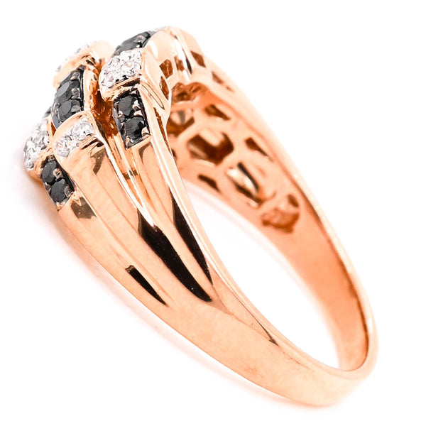Graziella 14KT Rose Gold 0.50CTW Black & White Diamond Celebration Ring. Ban