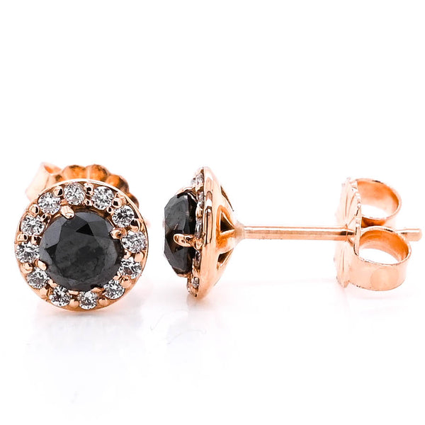 graziella 14KT Rose Gold 0.74CTW Stud Style Backing Diamond Earrings