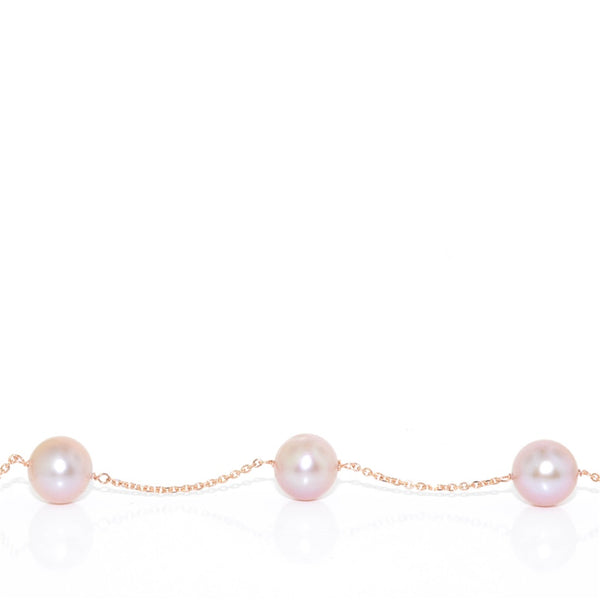 graziella 14KT Rose Gold 7.5" 8-9mm Freshwater Preal Bracelet