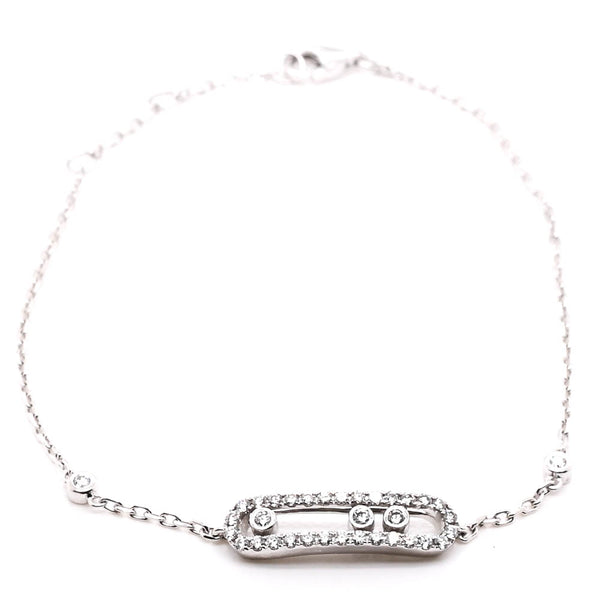 graziella 14KT Whitby Gold 7" 0.31CTW Dancing Diamond Bracelet