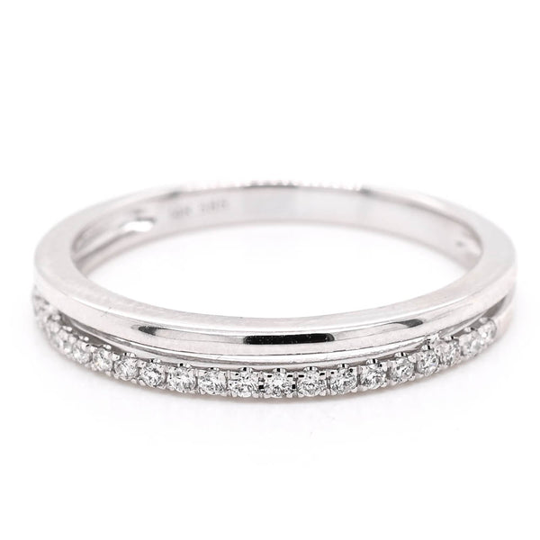 graziella 14KT White Gold 0.10CTW Diamond Wedding Band