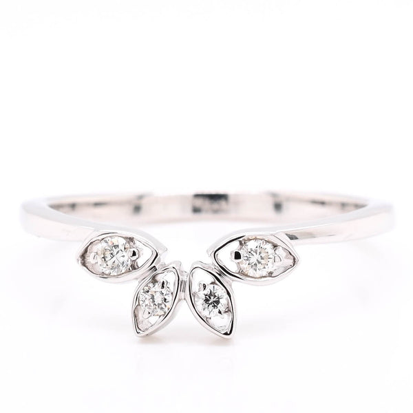 graziella 14KT White Gold 0.11CTW Diamond Curved Band